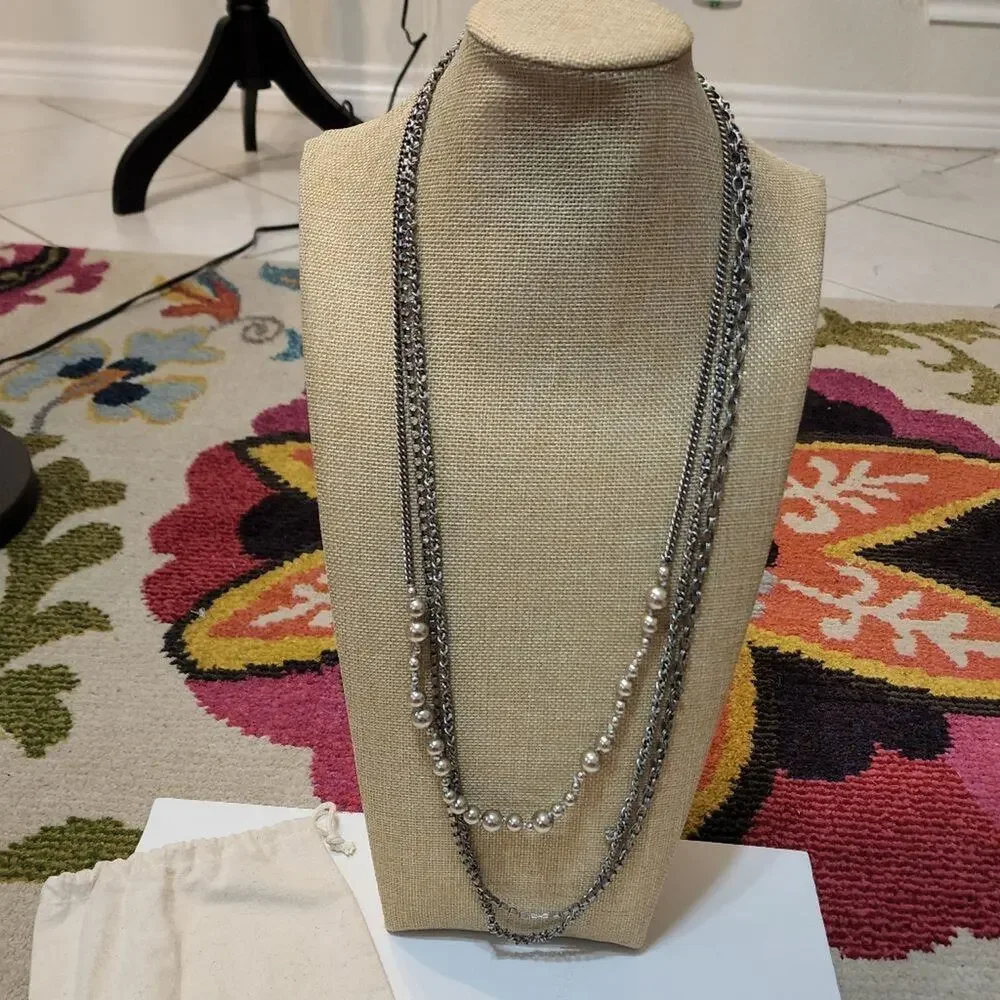 J. Crew faux‎ pearl triple strand necklace